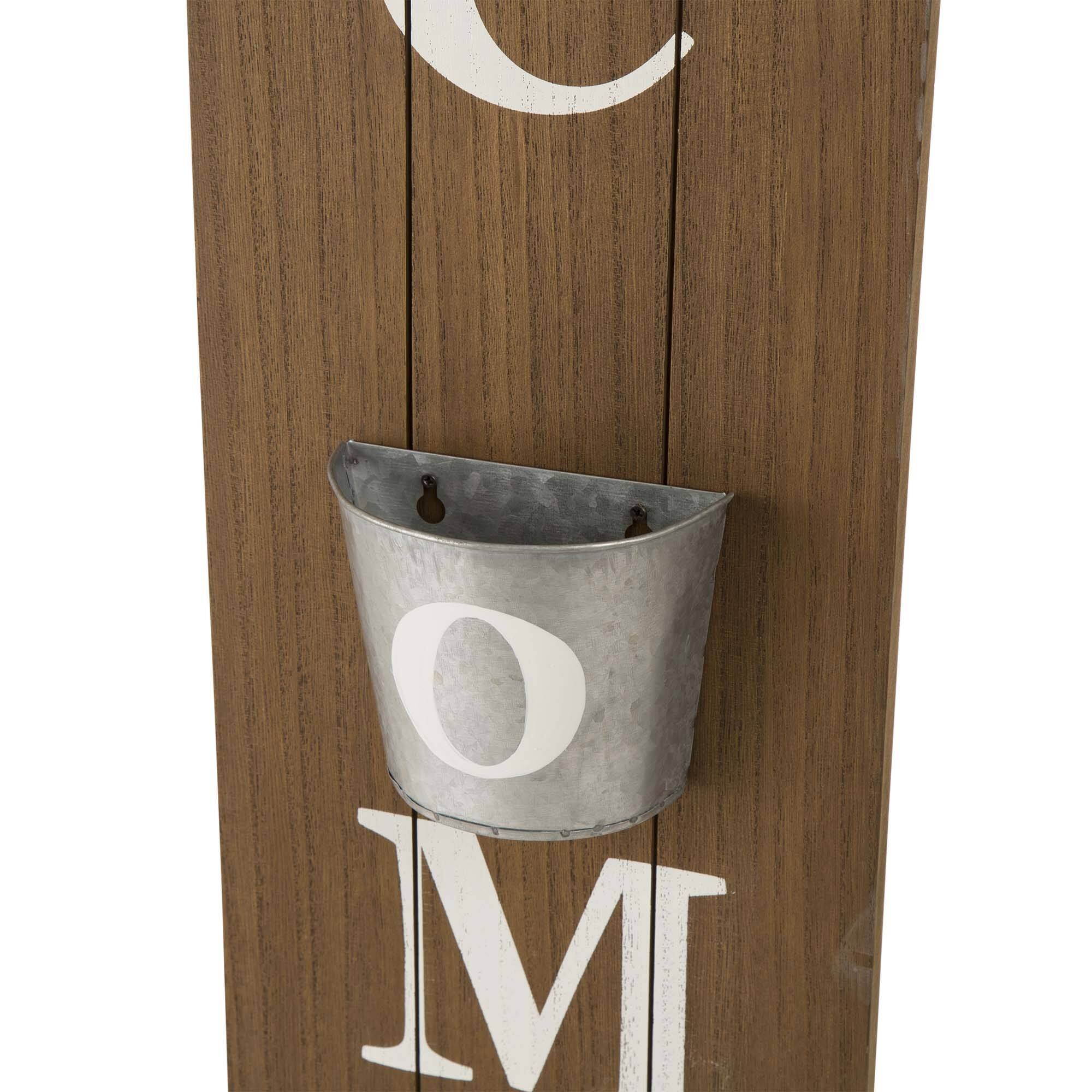 Glitzhome® 3.5ft. Welcome Porch Sign with Metal Planter